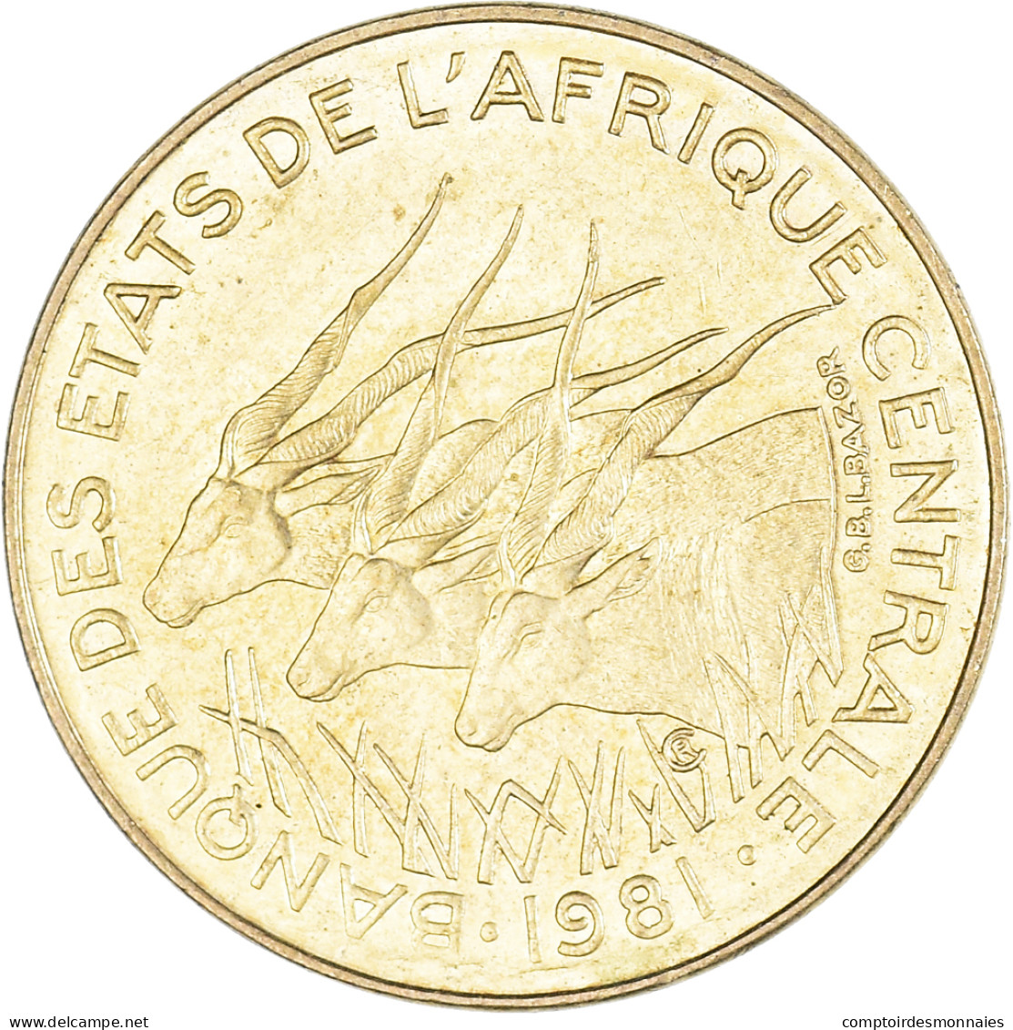 Monnaie, États De L'Afrique Centrale, 5 Francs, 1981 - Camerun