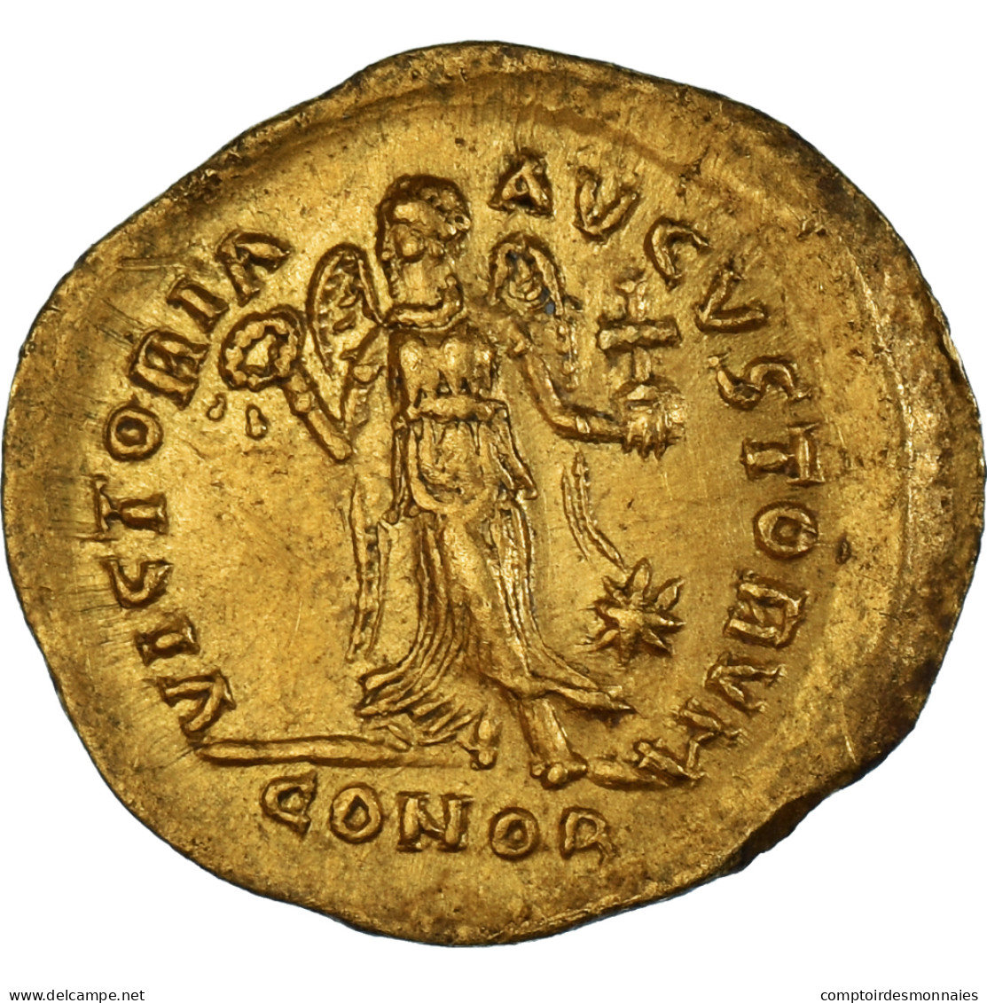 Monnaie, Theodosius II, Tremissis, 402-450, Constantinople, SUP, Or, RIC:X-213 - La Fin De L'Empire (363-476)