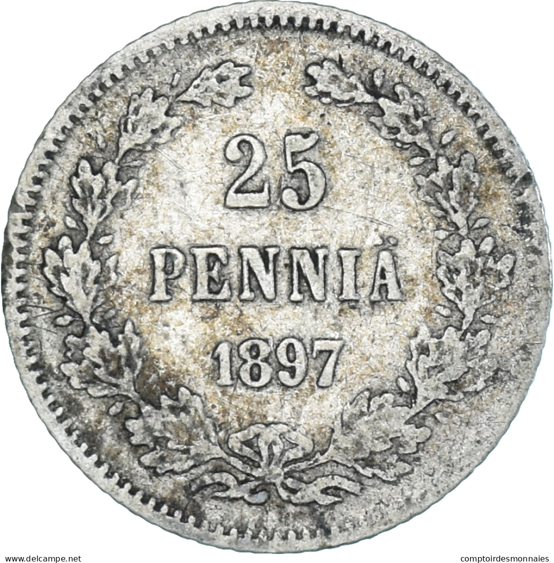 Monnaie, Finlande, Nicholas II, 25 Penniä, 1897, Helsinki, TB+, Argent, KM:6.2 - Finlande