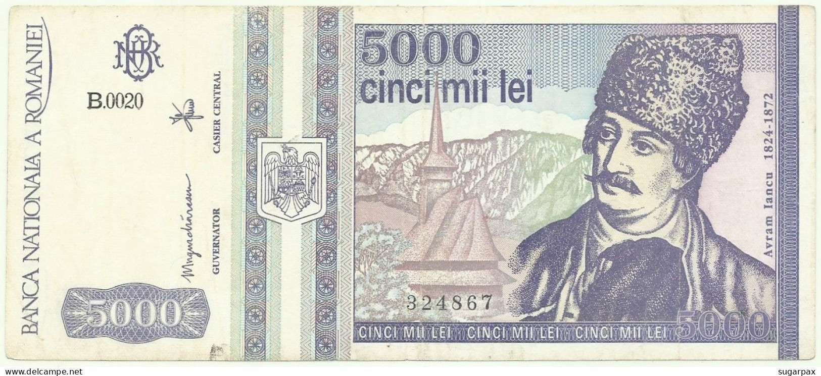 ROMANIA - 5 000 Lei - 05.1993 - Pick 104 - Série B.0020 - 5000 - Roemenië