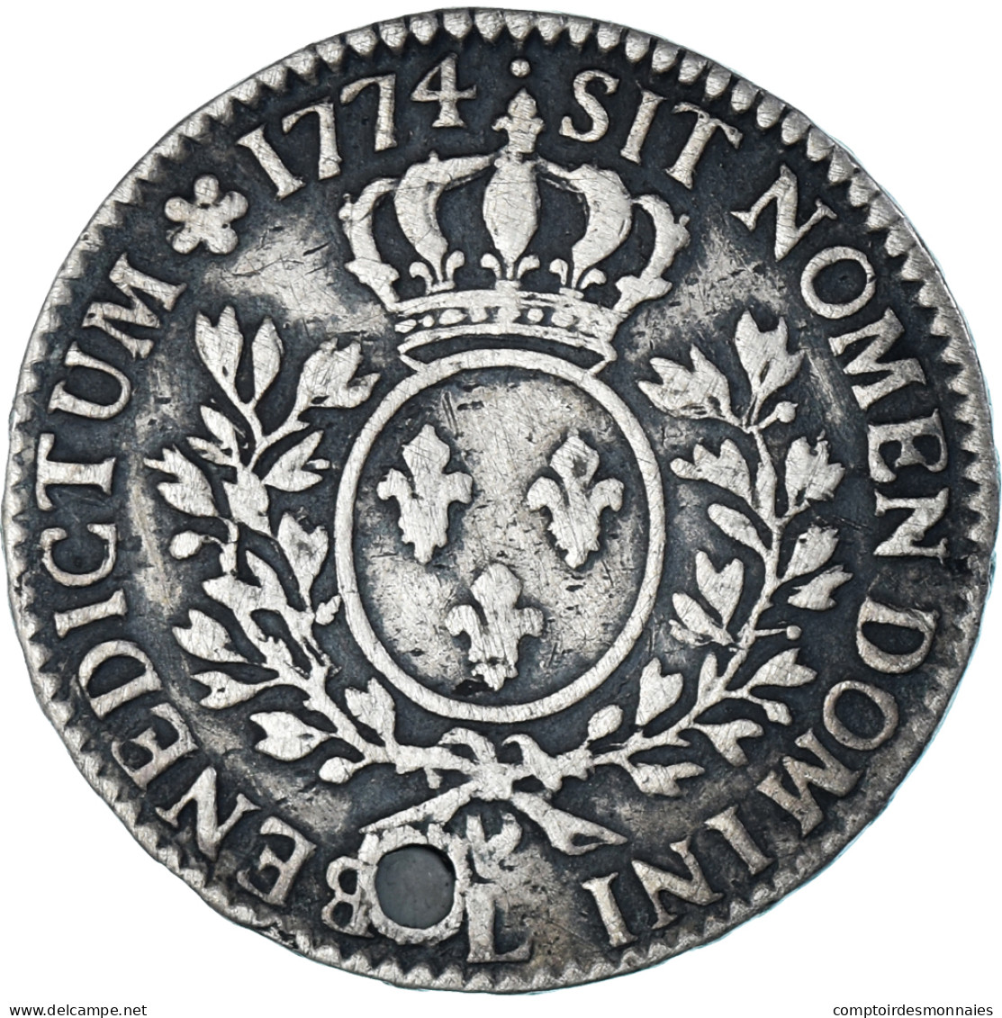 Monnaie, France, Louis XV, 1/2 Écu à La Vieille Tête, 1/2 ECU, 44 Sols, 1774 - 1715-1774 Ludwig XV. Der Vielgeliebte