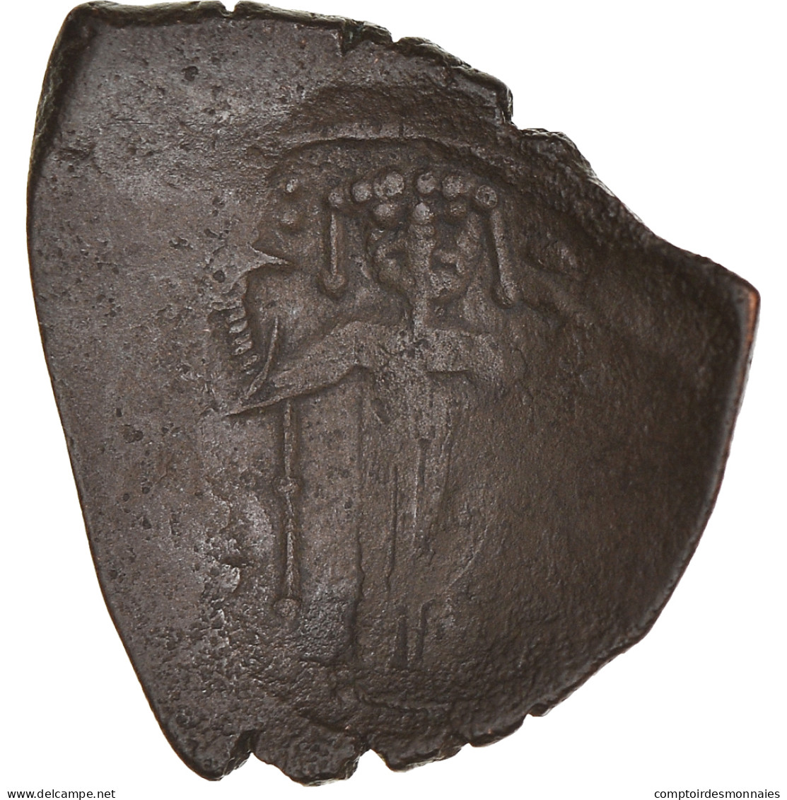 Monnaie, Isaac II Angelus, Aspron Trachy, 1185-1195, Constantinople, B+, Billon - Byzantines