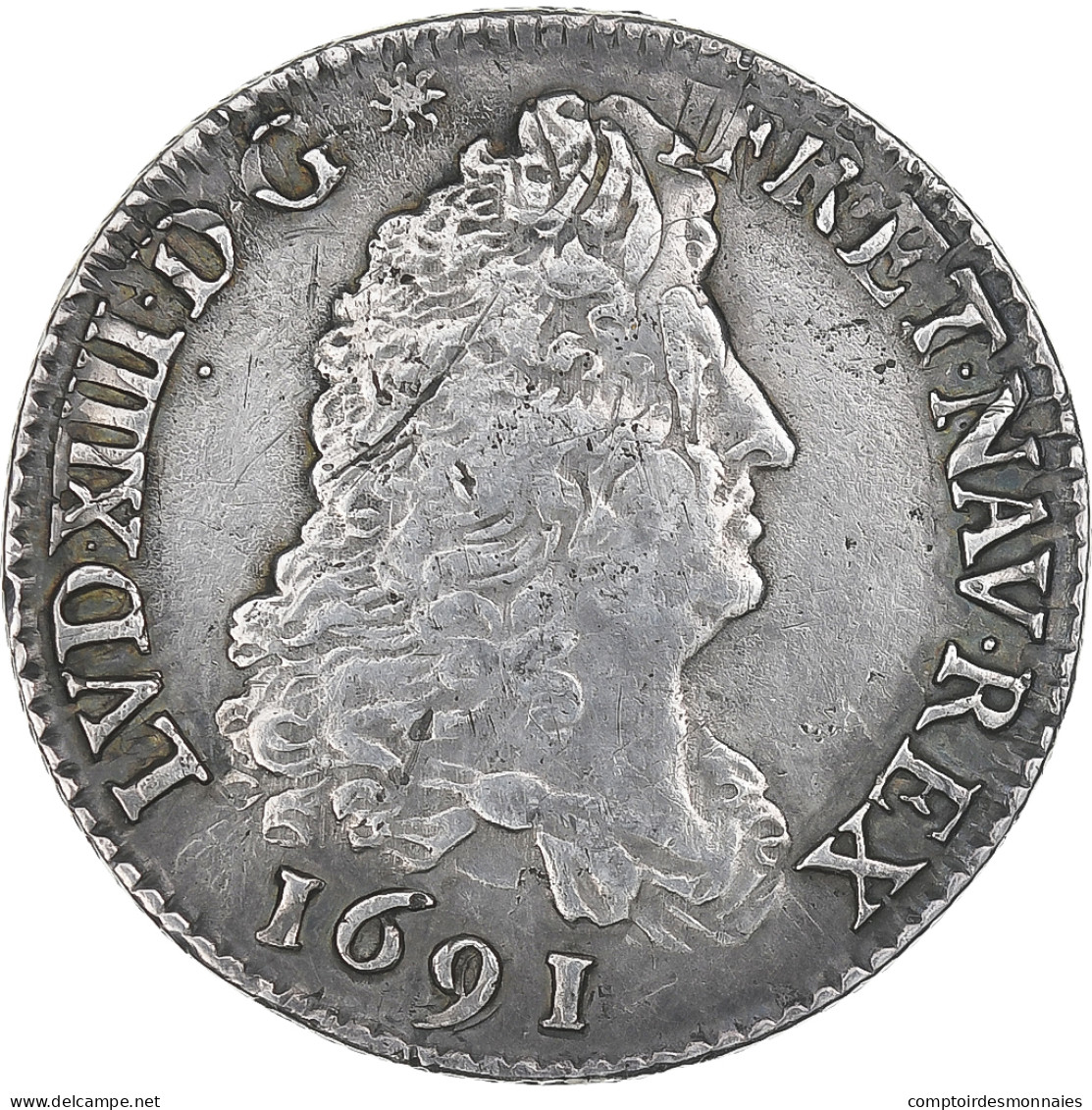 Monnaie, France, Louis XIV, 1/4 Ecu Aux 8 L, 1691, Paris, Réformé, TTB+ - 1643-1715 Ludwig XIV.