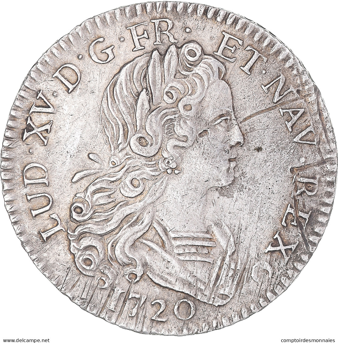 Monnaie, France, Louis XV, Petit Louis D'Argent, 1720, Tours, Rare, TTB, Argent - 1715-1774 Louis XV Le Bien-Aimé