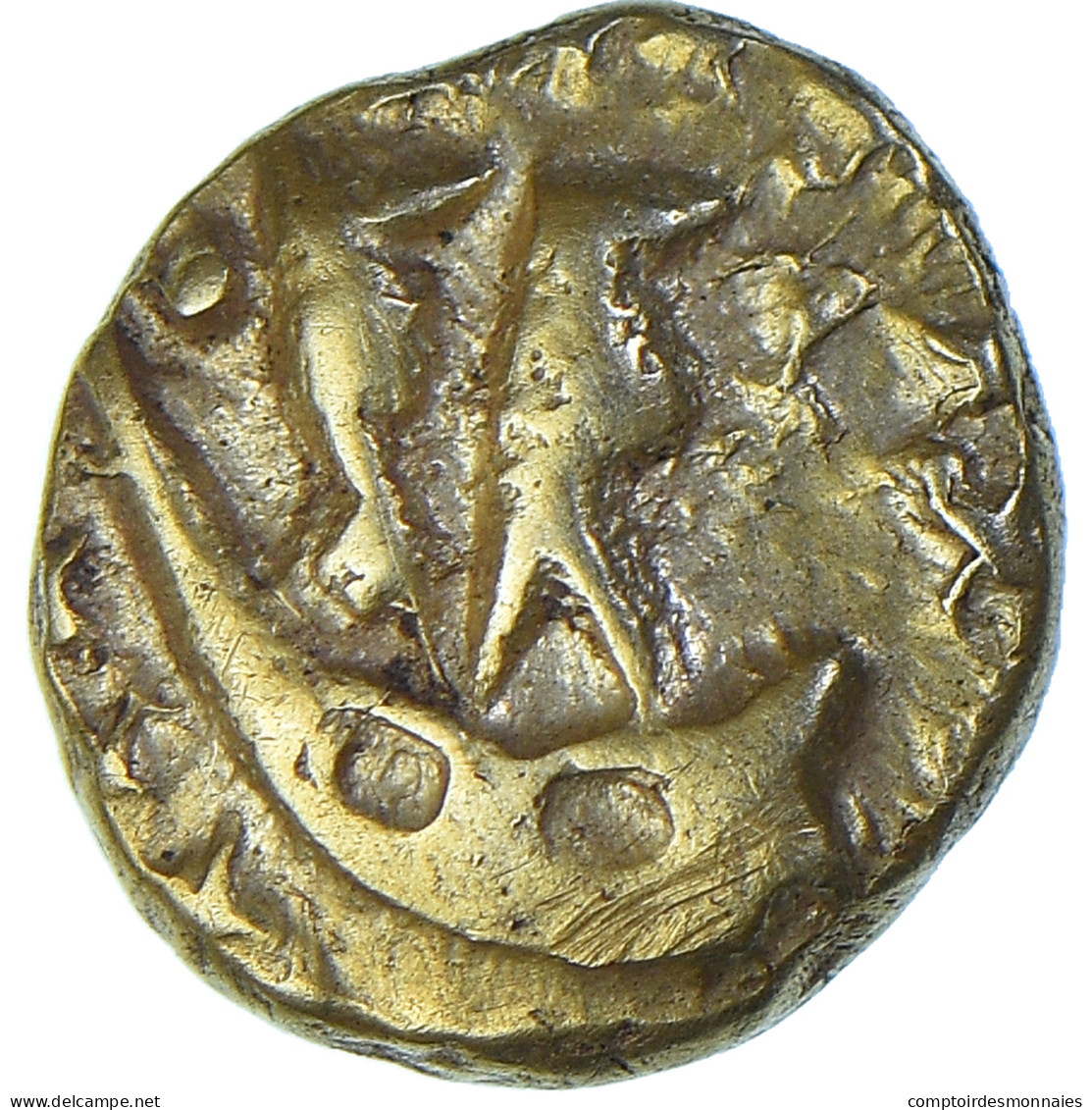 Monnaie, Morins, 1/4 Statère, Ier Siècle AV JC, SUP, Or, Delestrée:249 - Gauloises