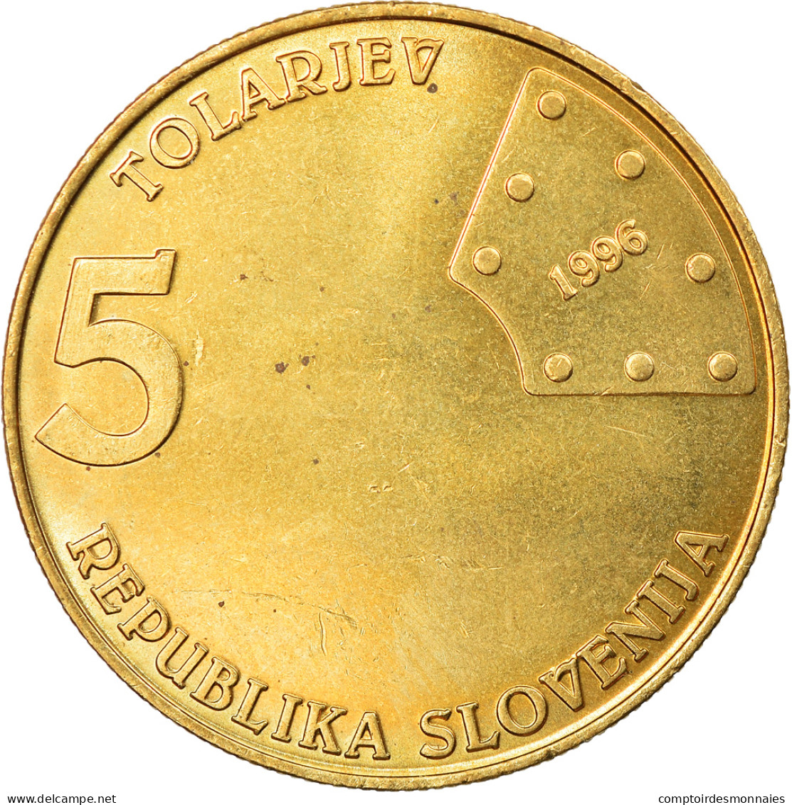 Monnaie, Slovénie, 5 Tolarjev, 1996, FDC, Nickel-brass, KM:29 - Slovenia