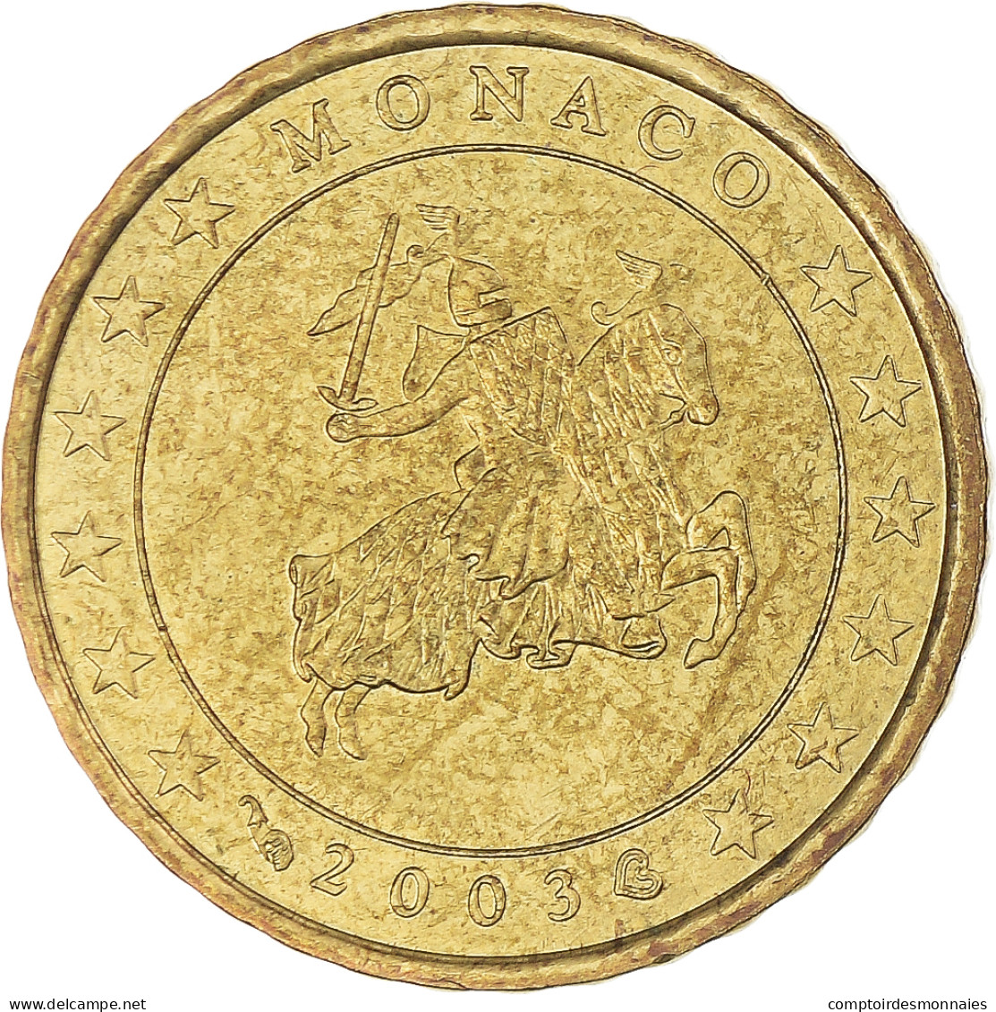 Monaco, 10 Euro Cent, 2003, Paris, SUP+, Laiton, KM:170 - Monaco