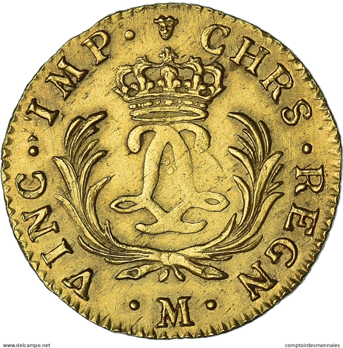 Monnaie, France, Louis XV, Louis D'or Mirliton, Grandes Palmes, 1724, Toulouse - 1715-1774 Louis  XV The Well-Beloved