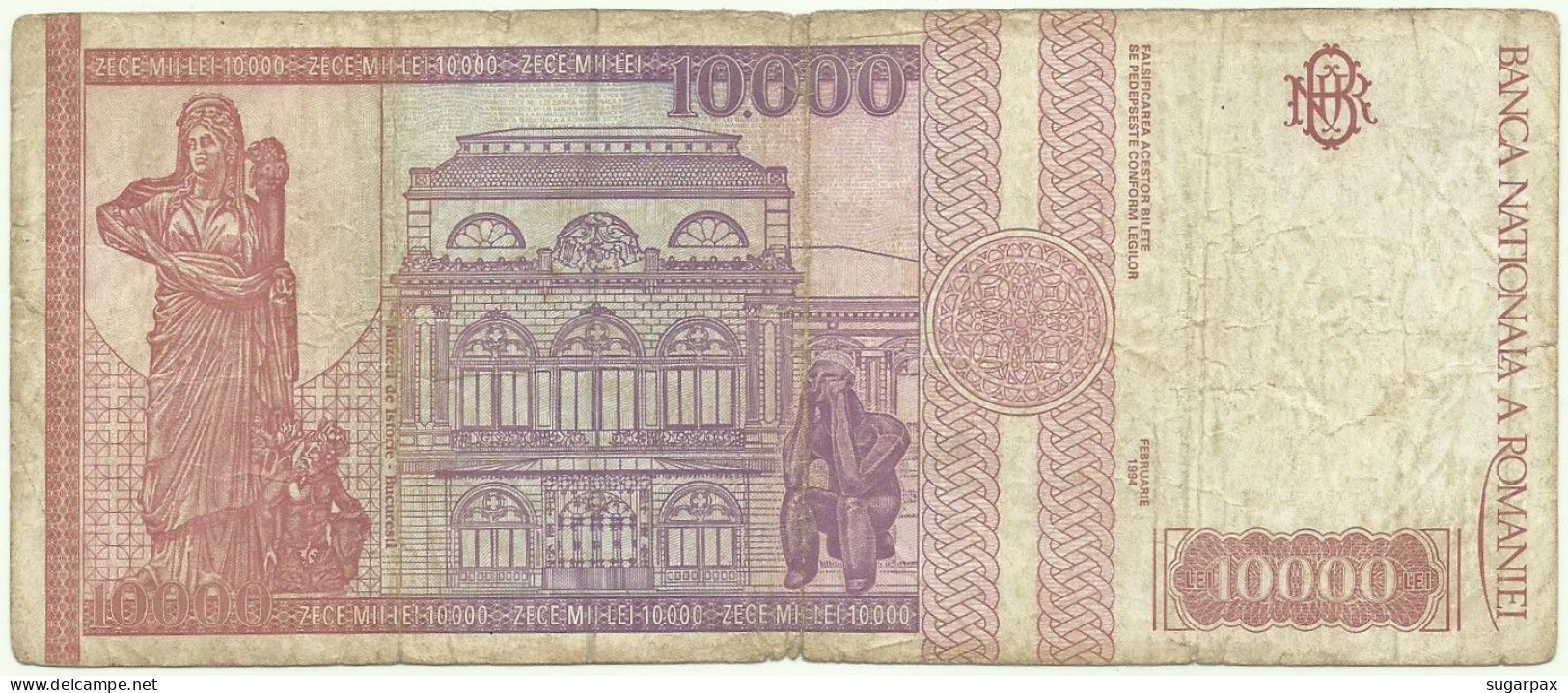 ROMANIA - 10.000 Lei - 02.1994 - Pick 105 - Série E.0018 - 10000 - Romania