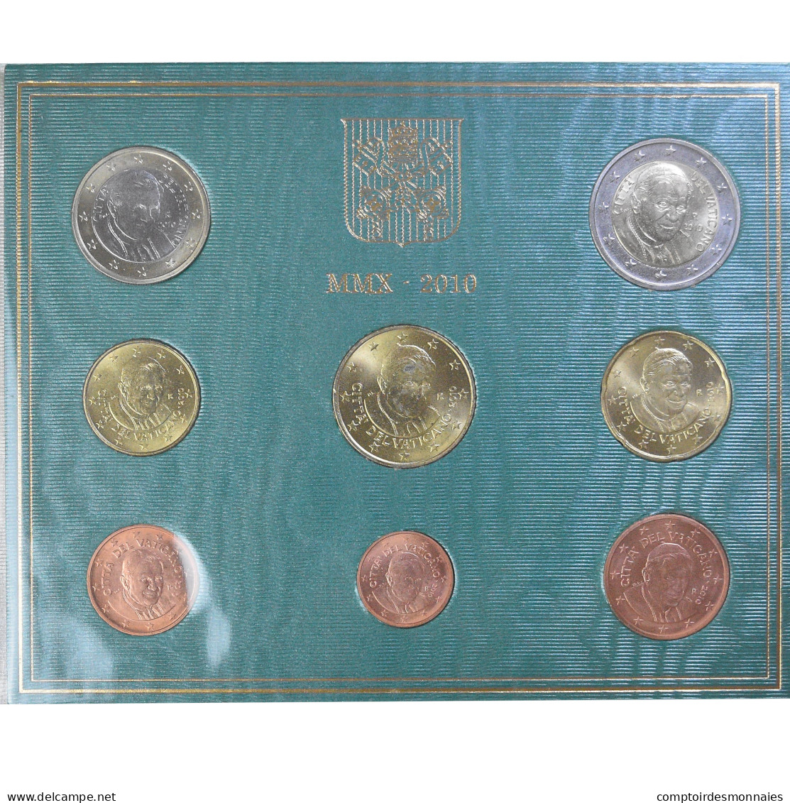 Vatican, Pape Benoit XVI, Coffret 1c. à 2€, 2010, Rome, FDC - Vaticano (Ciudad Del)