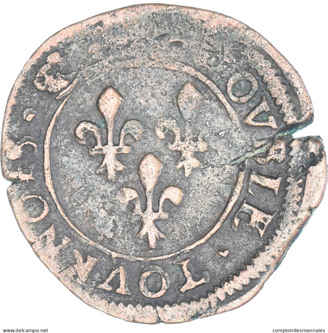 Monnaie, France, Henri III, Double Tournois, Date Incertaine, Amiens, TB - 1574-1589 Henri III