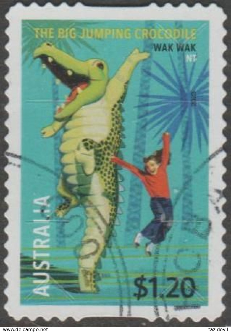 AUSTRALIA - DIE-CUT - USED - 2023 $1.20 Aussie Big Things - The Big Jumping Crocodile, Wak Wak, NT - Usati