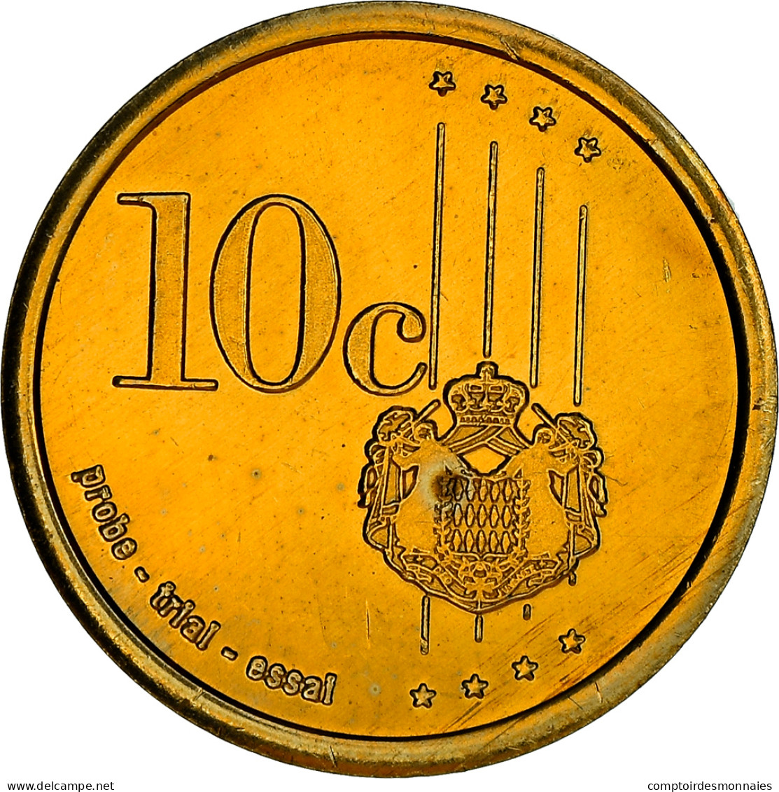 Monaco, 10 Euro Cent, 10 C, Essai-Trial, 2007, Unofficial Private Coin, FDC - Privatentwürfe