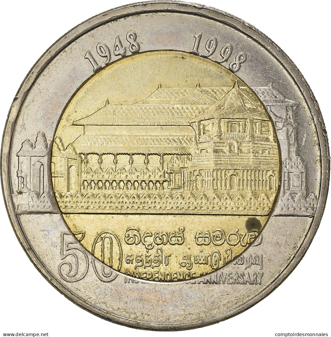 Monnaie, Sri Lanka, 10 Rupees, 1998, British Royal Mint, SUP, Bimétallique - Sri Lanka (Ceylon)