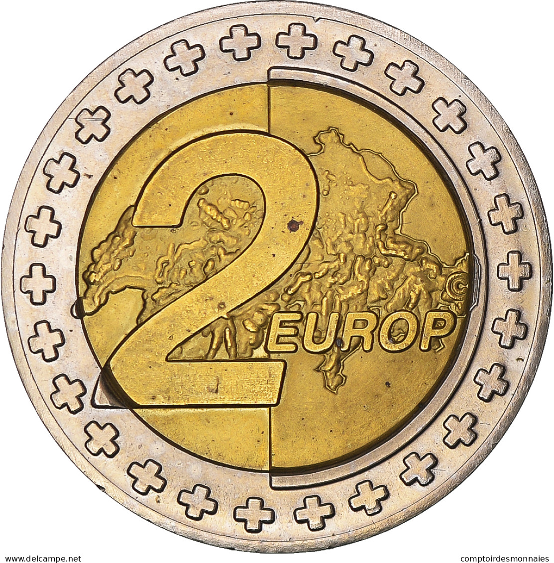 Suisse, Fantasy Euro Patterns, 2 Euro, 2003, Proof, SPL, Bimétallique - Privatentwürfe