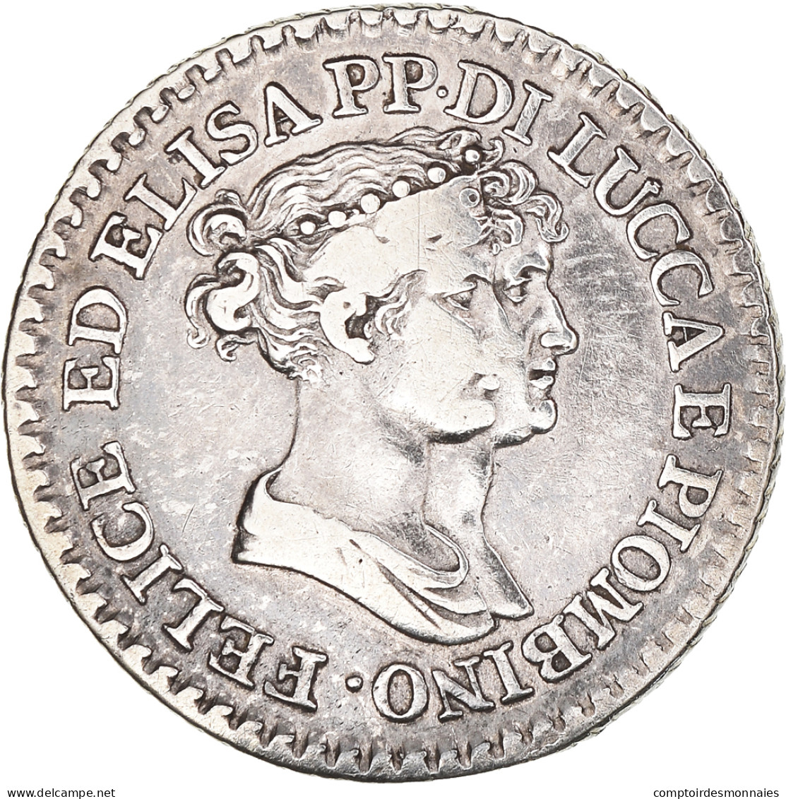 Monnaie, États Italiens, LUCCA, Franco, 1807, Florence, TTB, Argent, KM:23 - Napoleonic