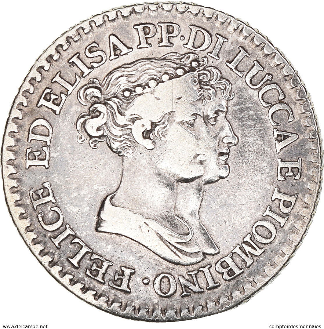 Monnaie, États Italiens, LUCCA, Franco, 1807, Florence, TTB, Argent, KM:23 - Napoleónicas