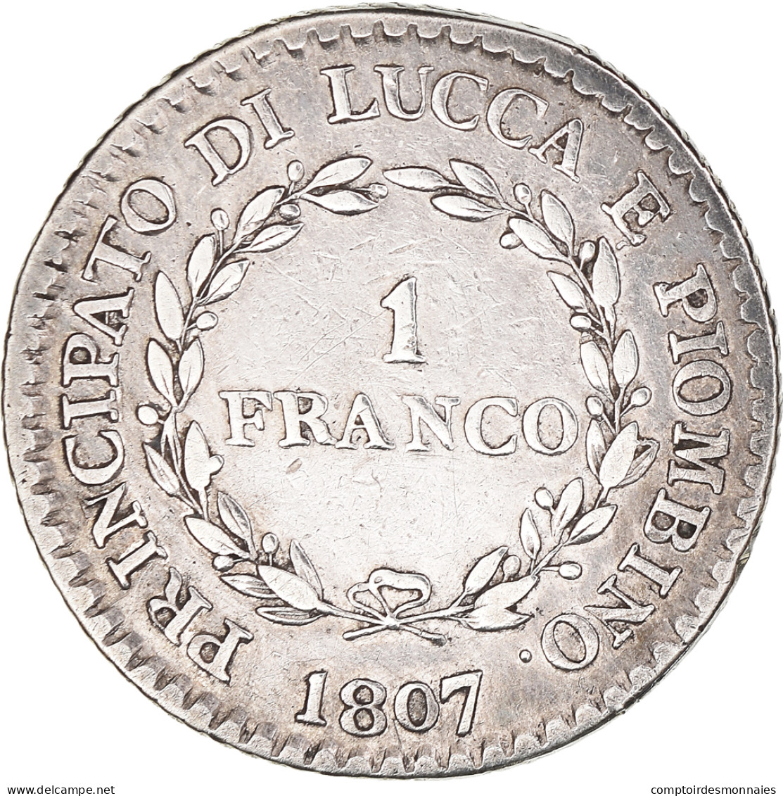 Monnaie, États Italiens, LUCCA, Franco, 1807, Florence, TTB, Argent, KM:23 - Napoleónicas