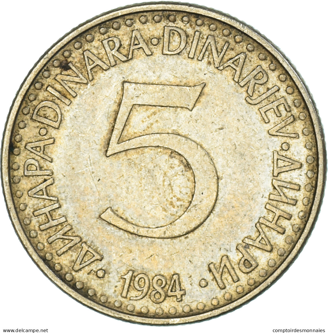 Monnaie, Yougoslavie, 5 Dinara, 1984 - Yougoslavie