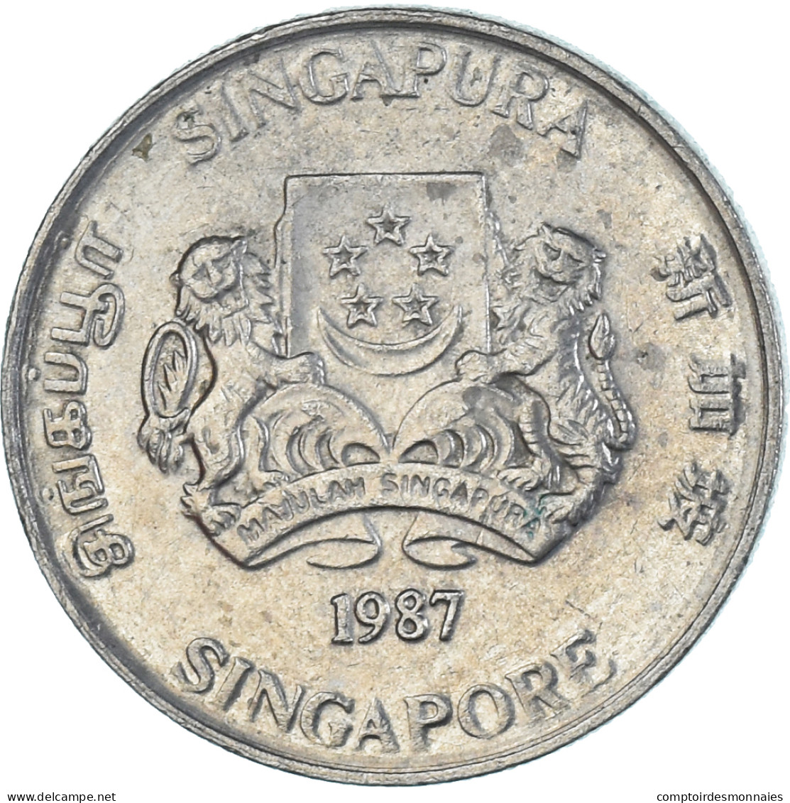 Monnaie, Singapour, 20 Cents, 1987 - Singapour