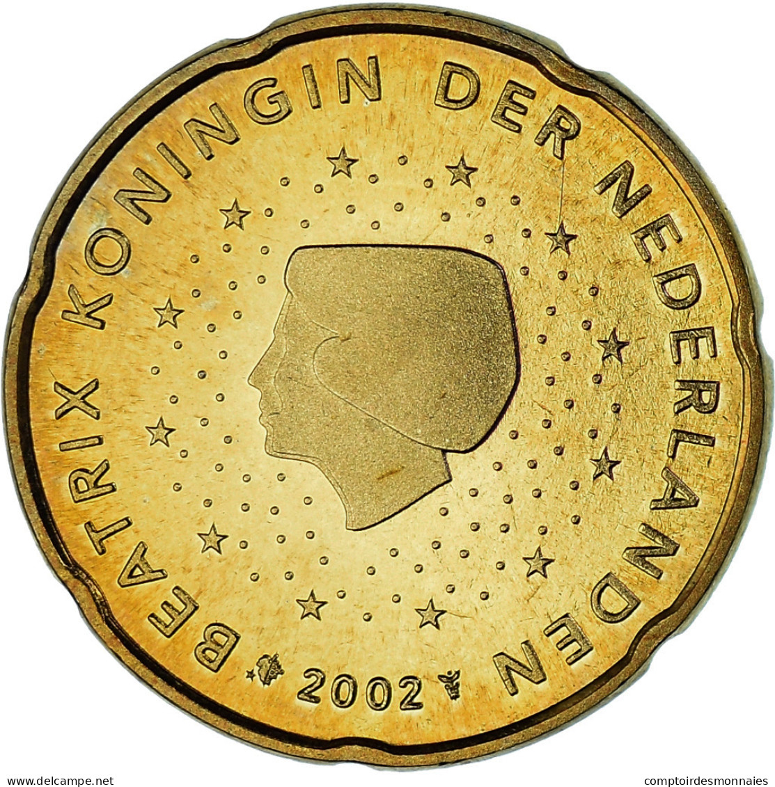 Pays-Bas, 20 Euro Cent, 2002, Utrecht, FDC, Laiton, KM:238 - Paesi Bassi