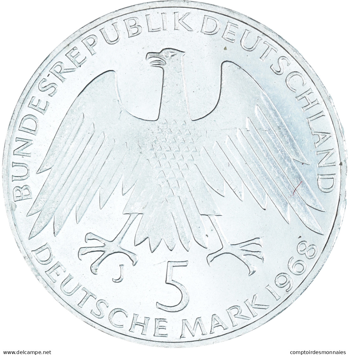 Monnaie, République Fédérale Allemande, 5 Mark, 1968, Hamburg, Germany, SUP+ - 5 Marcos