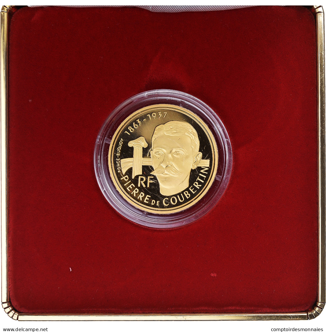 Monnaie, France, Albertville, Coubertin, 500 Francs, 1991, Paris, FDC, Or - Commémoratives