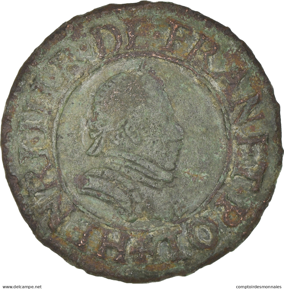 Monnaie, France, Henri III, Denier Tournois, 1583, Paris, TB+, Cuivre - 1574-1589 Heinrich III.