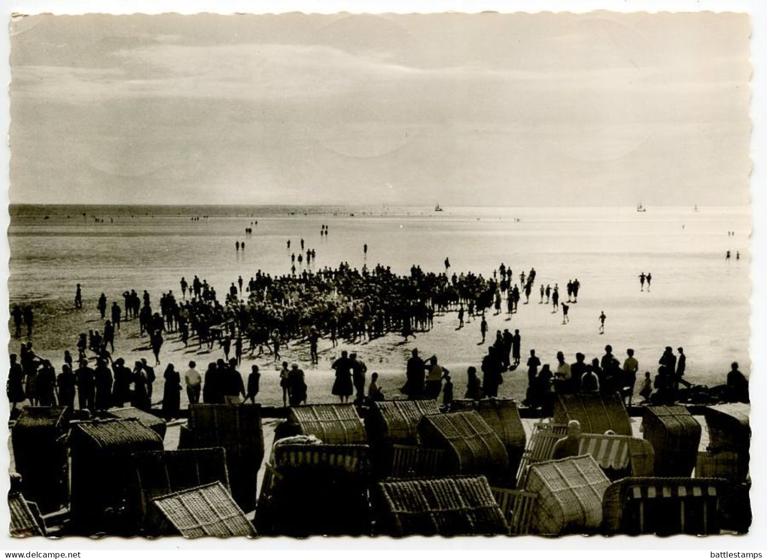 Germany 2003 RPPC Postcard Badestrand Büsum; Fürth Postmarks; 1c., 2c. & 42c. ATM / Frama Stamps - Buesum