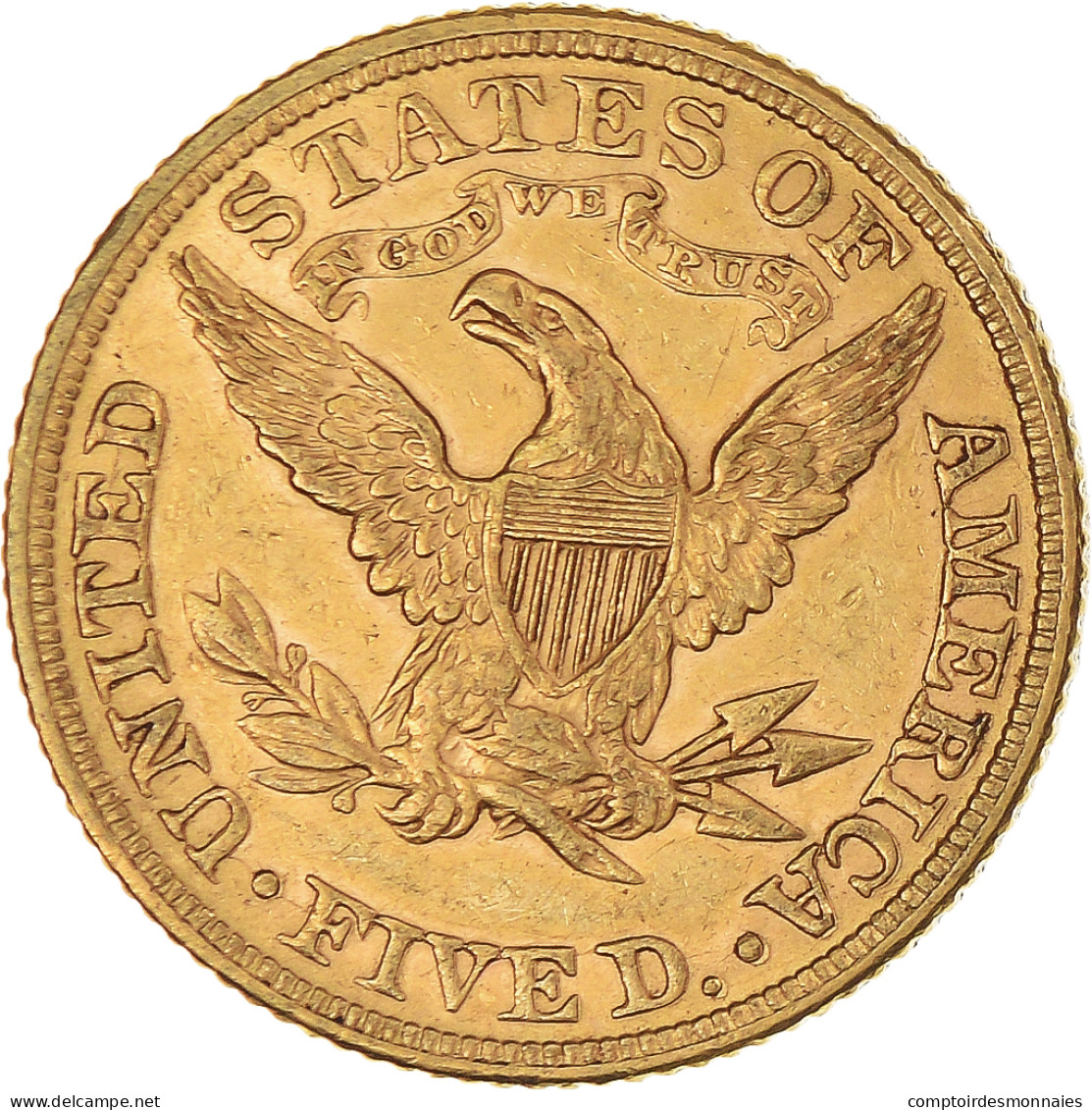 Monnaie, États-Unis, Coronet Head, $5, Half Eagle, 1881, U.S. Mint - 5$ - Half Eagles - 1866-1908: Coronet Head (Testa Coronata)