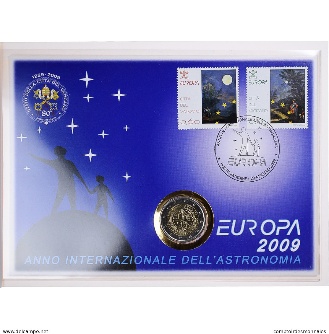 Vatican, 2 Euro, Année Internationale De L'Astronomie, 2009, Rome, Enveloppe - Vaticaanstad