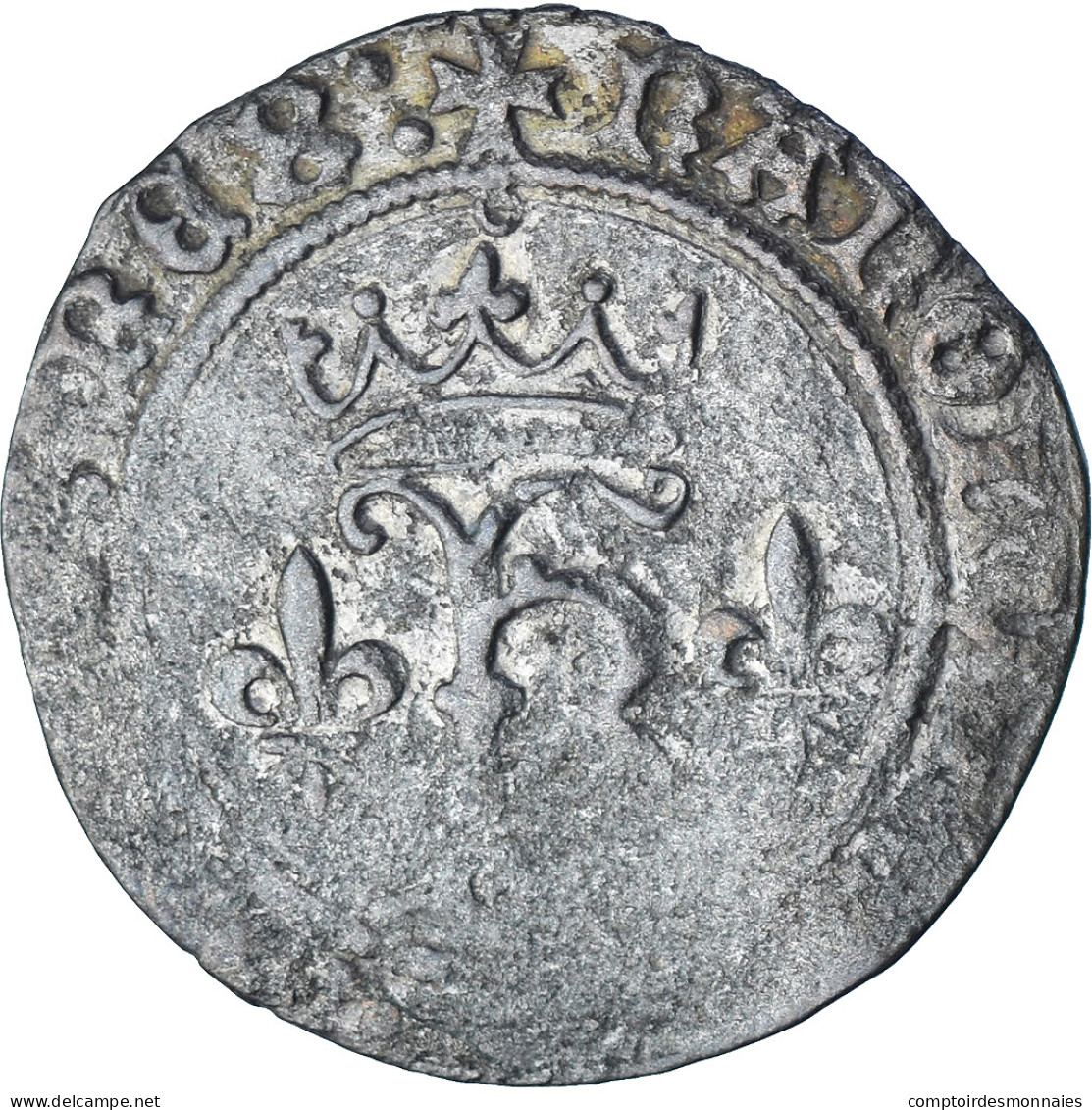 France, Charles VIII, Karolus, 1488-1498, Châlons-Sur-Marne, Billon, TTB+ - 1483-1498 Karel VIII