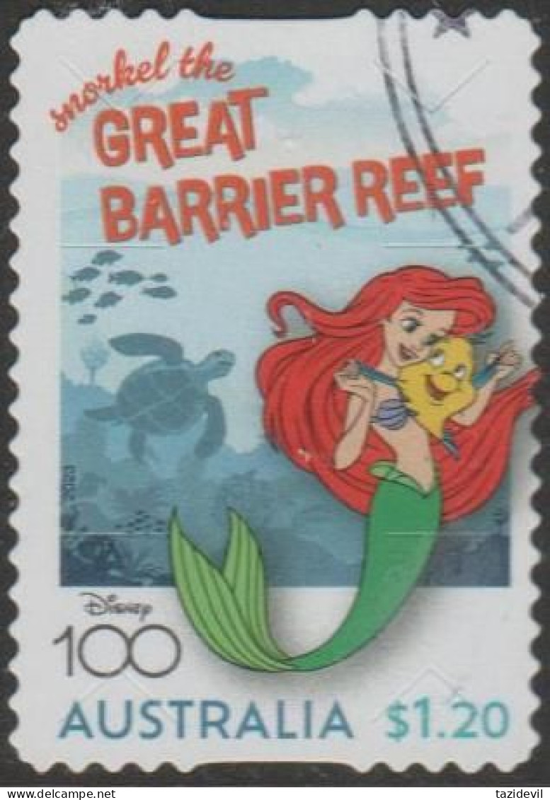 AUSTRALIA - DIE-CUT - USED - 2023 $1.20 Disney 100 Years - The Little Mermaid - Gebraucht