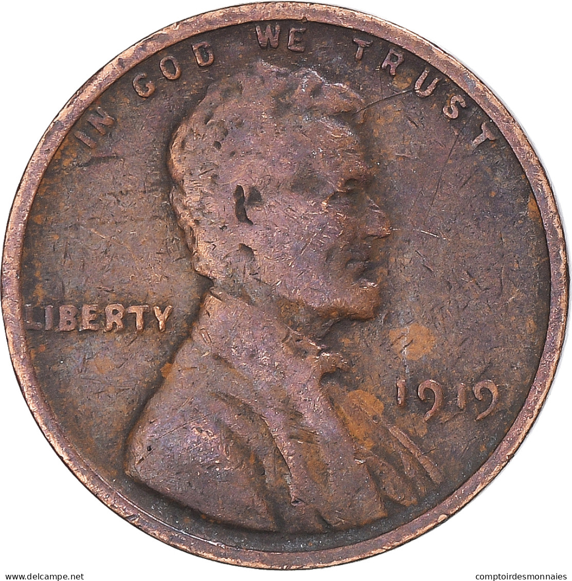 Monnaie, États-Unis, Cent, 1919 - 1909-1958: Lincoln, Wheat Ears Reverse