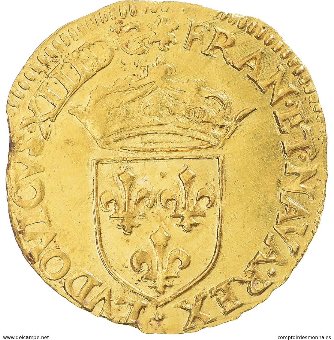 Monnaie, France, Louis XIII, Ecu D'or, 1616, Rouen, TTB+, Or, Gadoury:55 - 1610-1643 Louis XIII Le Juste