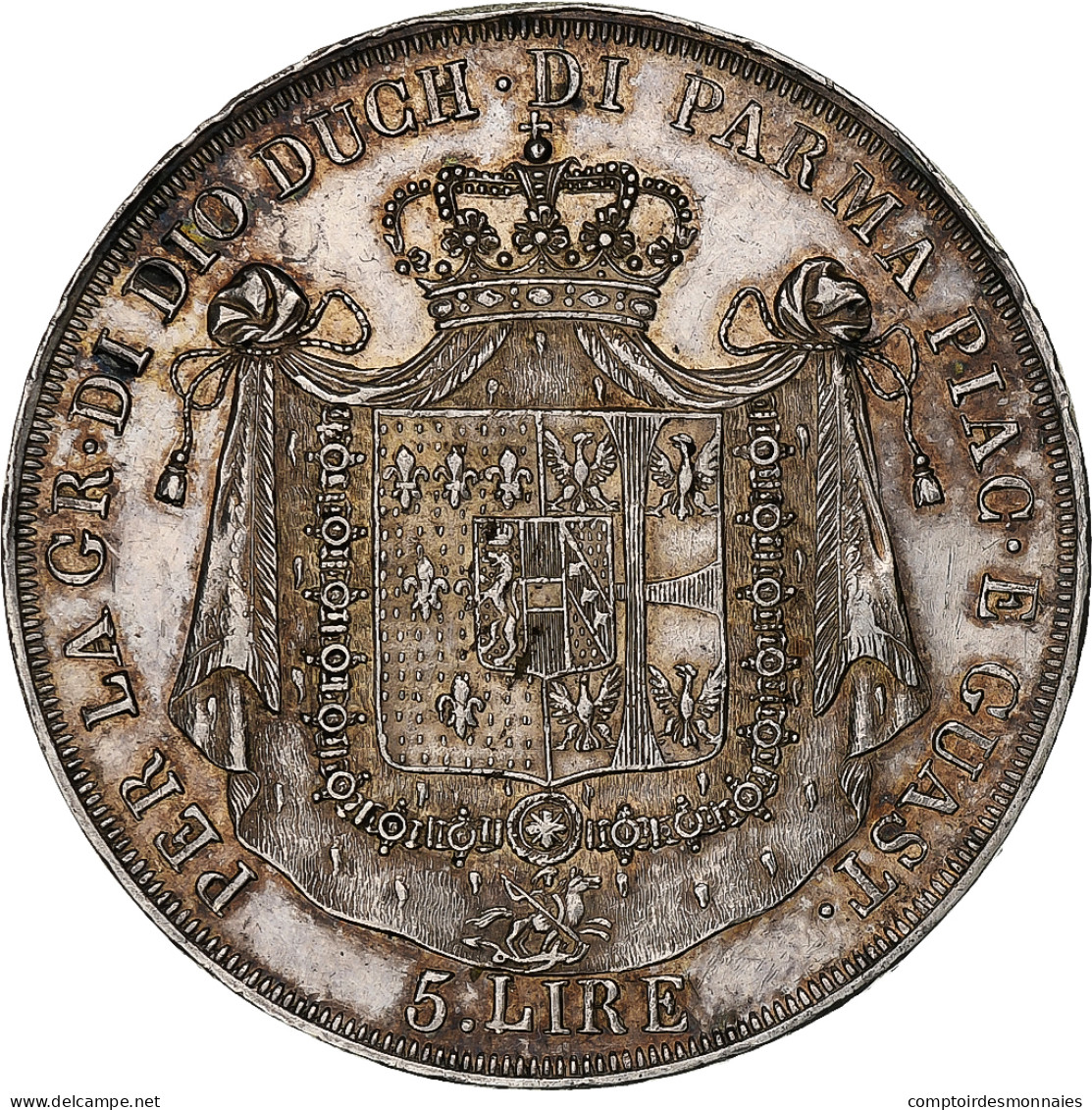 Duché De Parme, Maria Luigia, 5 Lire, 1832, Parme, Argent, TTB+, KM:30 - Parme