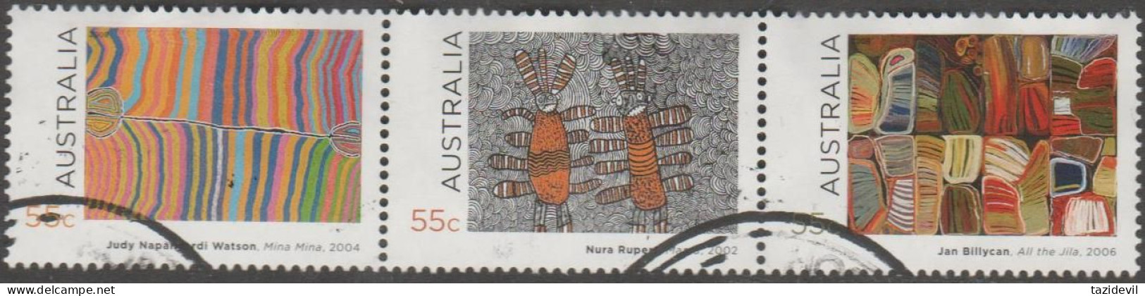 AUSTRALIA - USED 2009 $1.65 Indigenous Culture Strip Of Three - Gebruikt