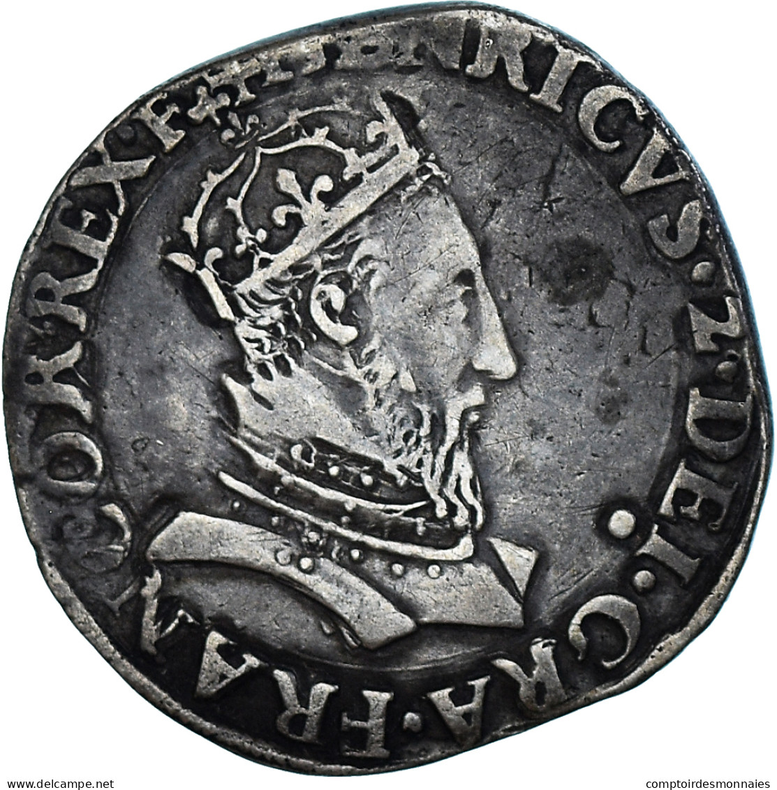 Monnaie, France, Henri II, Teston Au Buste Lauré, 1550, Lyon, Rare, TB+ - 1547-1559 Henri II