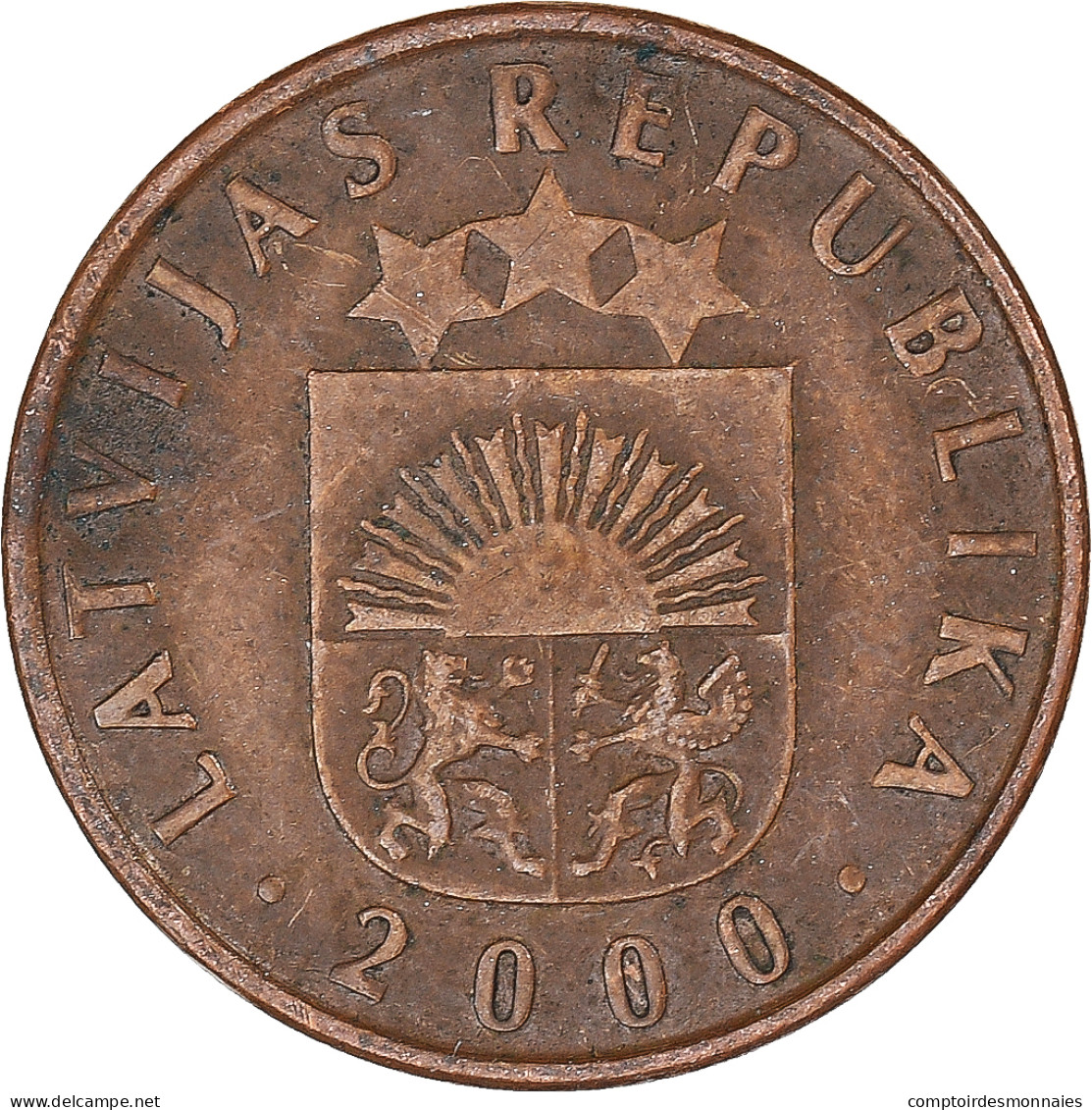 Monnaie, Lettonie, 2 Santimi, 2000 - Letonia