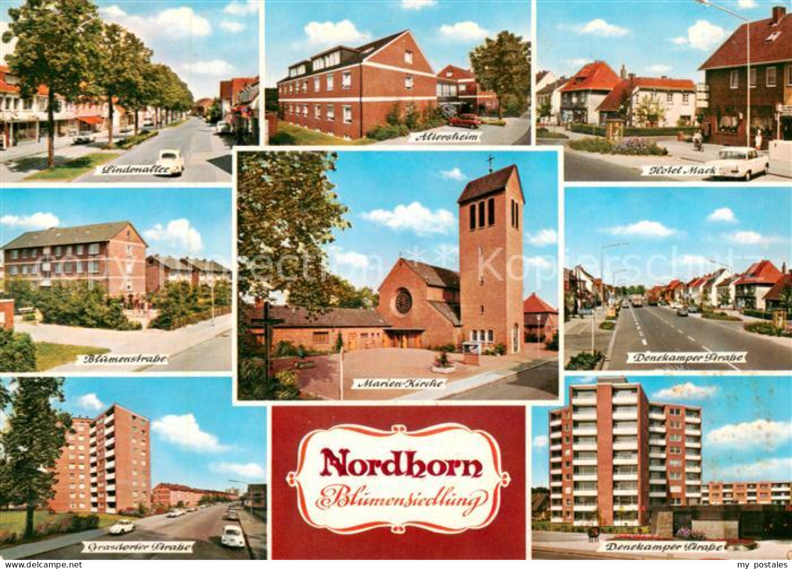 73814339 Nordhorn Lindenallee Altersheim Hotel Mack Blumenstrasse Marien Kirche  - Nordhorn