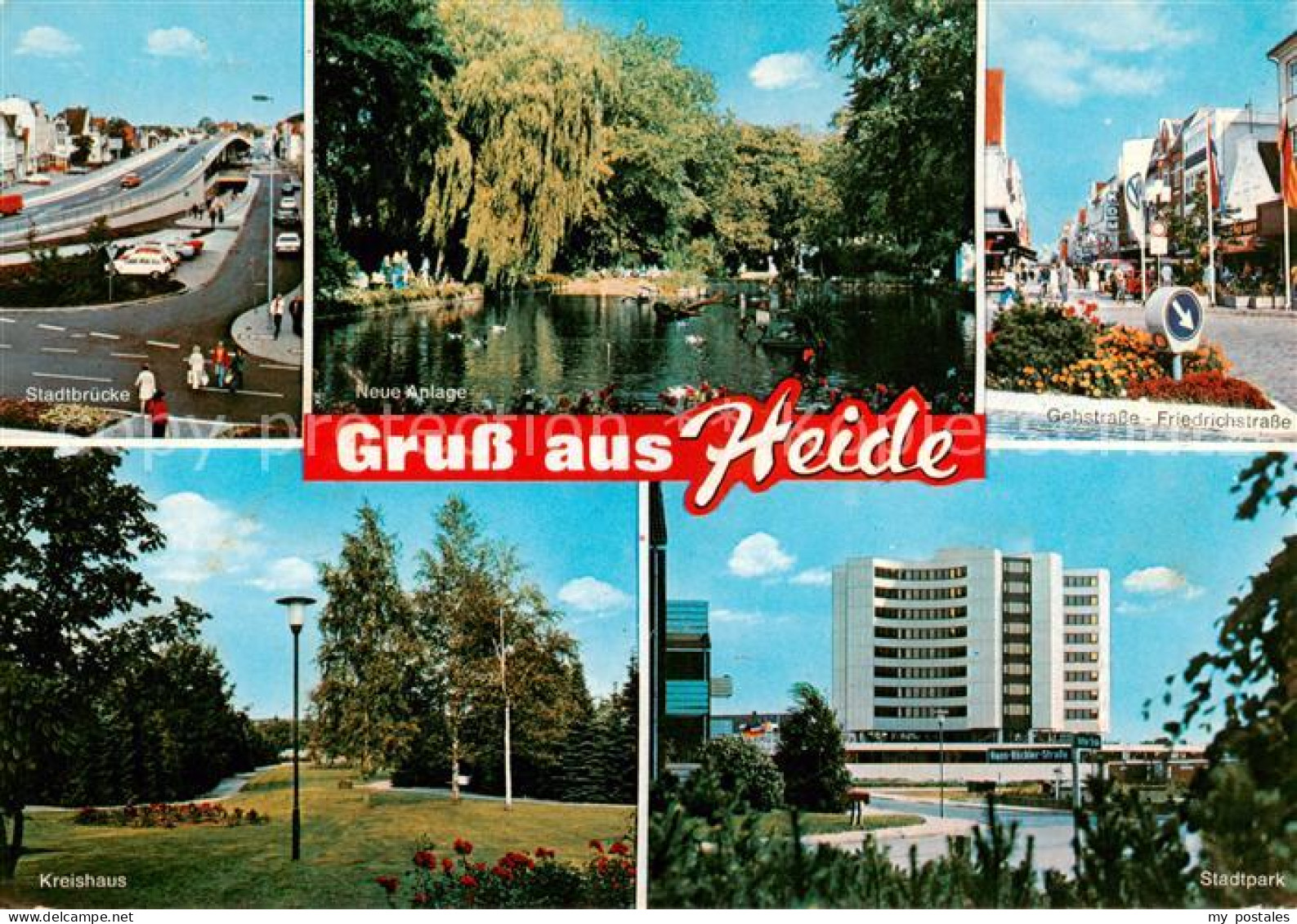 73814300 Heide Holstein Wasserturm Gehstrasse Friedrichstrasse Kreishaus Stadtbr - Heide