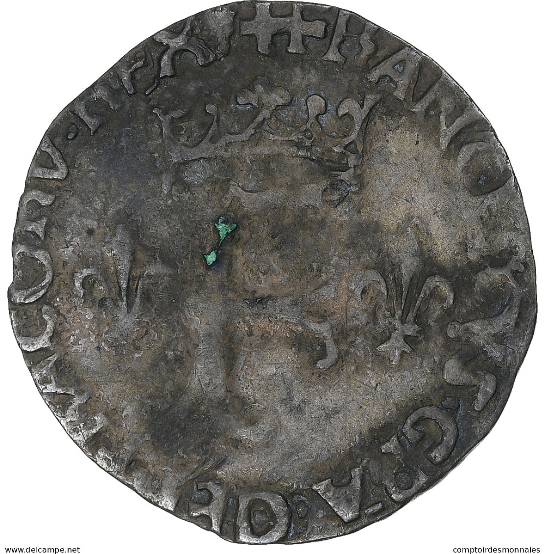 France, François Ier, Dizain Franciscus, 1515-1547, La Rochelle, 1st Type, TB+ - 1515-1547 Francis I