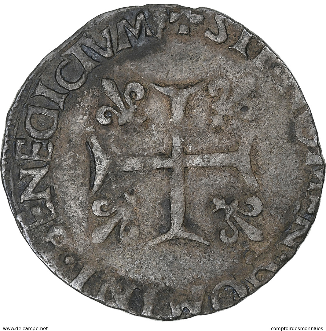 France, François Ier, Dizain Franciscus, 1515-1547, La Rochelle, 1st Type, TB+ - 1515-1547 Frans I