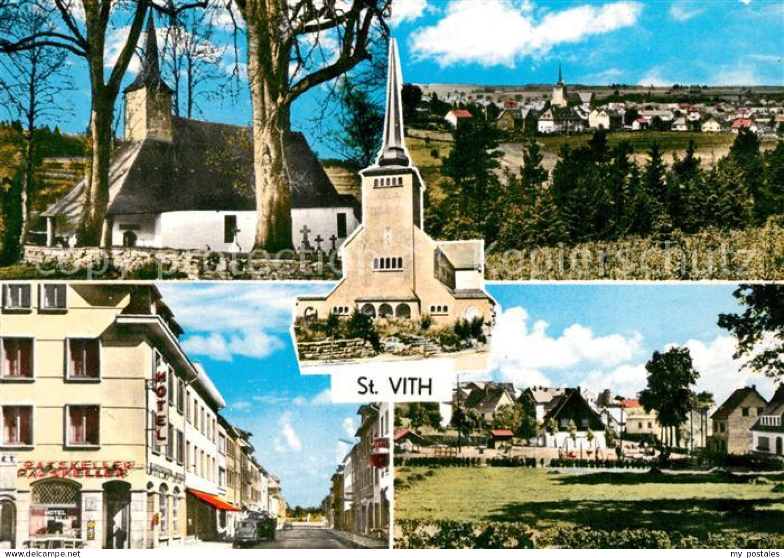 73491908 Saint-Vith Kirche Panorama Strassenpartie Saint-Vith - Sankt Vith