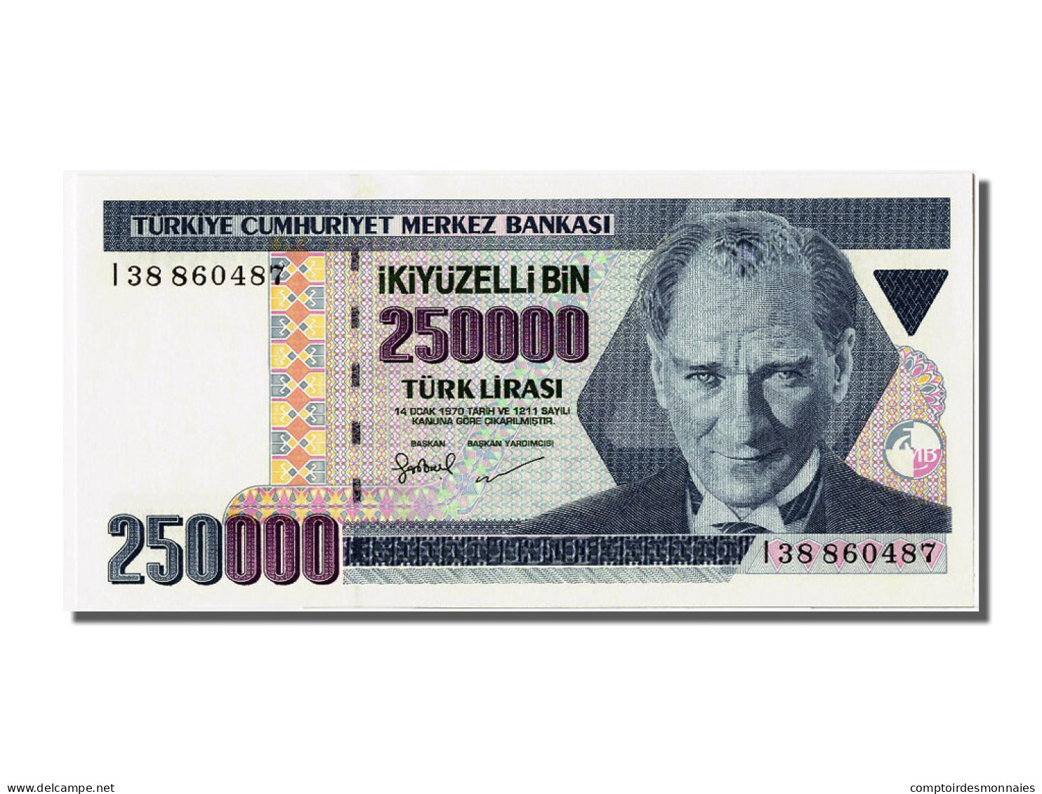 Billet, Turquie, 250,000 Lira, 1970, SPL - Turquie