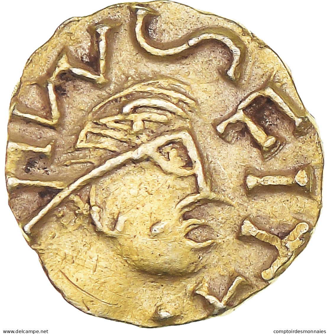 Monnaie, France, Triens, Monétaire ANGLVS, 625-635, Quentovic, SUP, Or - 470-751 Merovingian