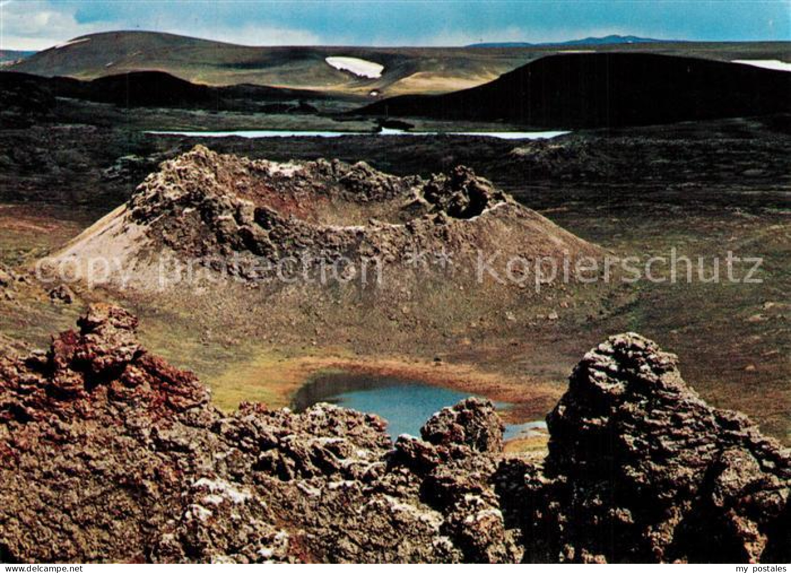 73479159 Island Ausgestorbener Krater Im Veidivoetn Gebiet Vulkanlandschaft Isla - Islande