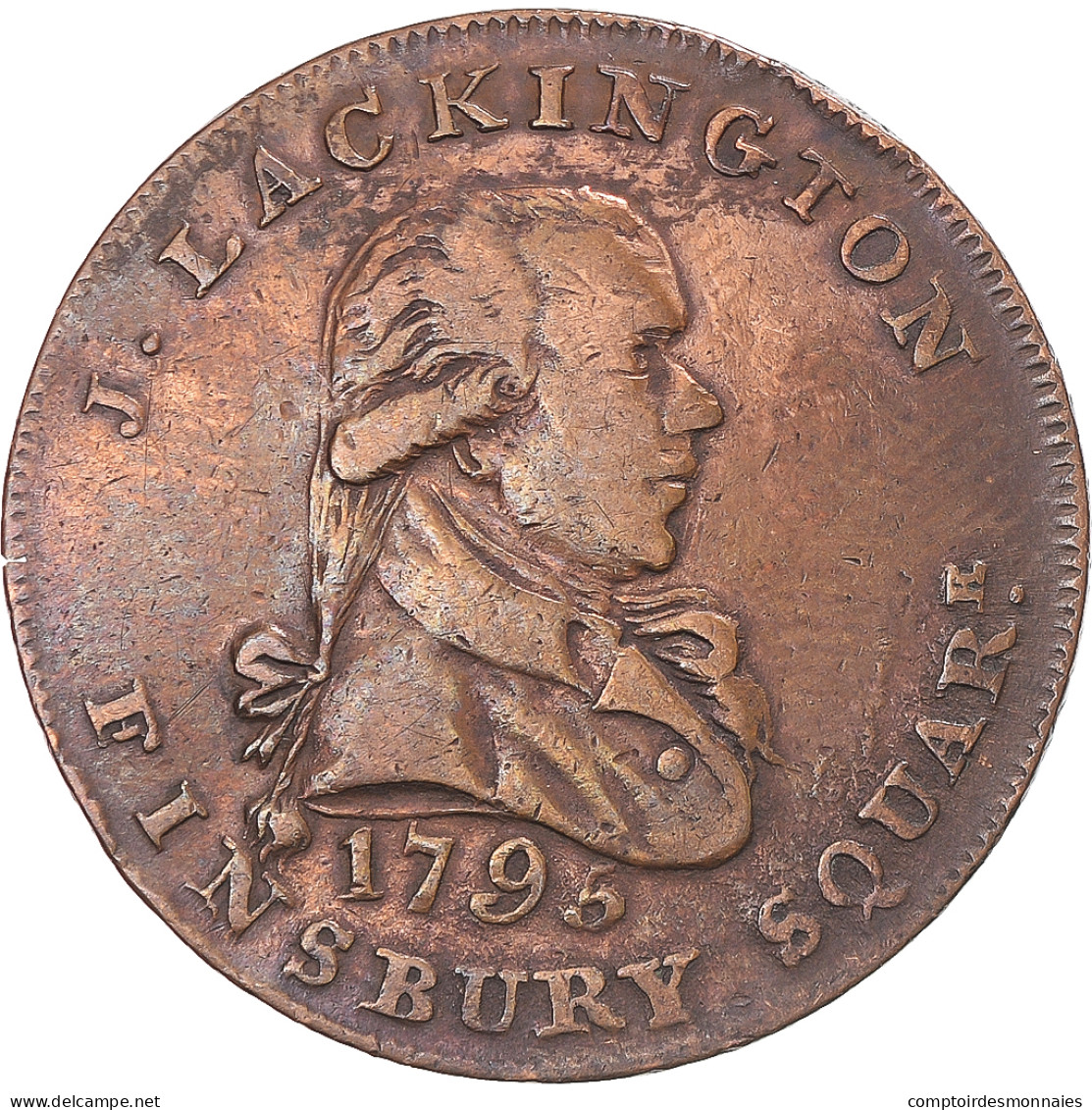 Royaume-Uni, Halfpenny Token, J. Lackington, 1795, TTB, Cuivre - Sonstige & Ohne Zuordnung