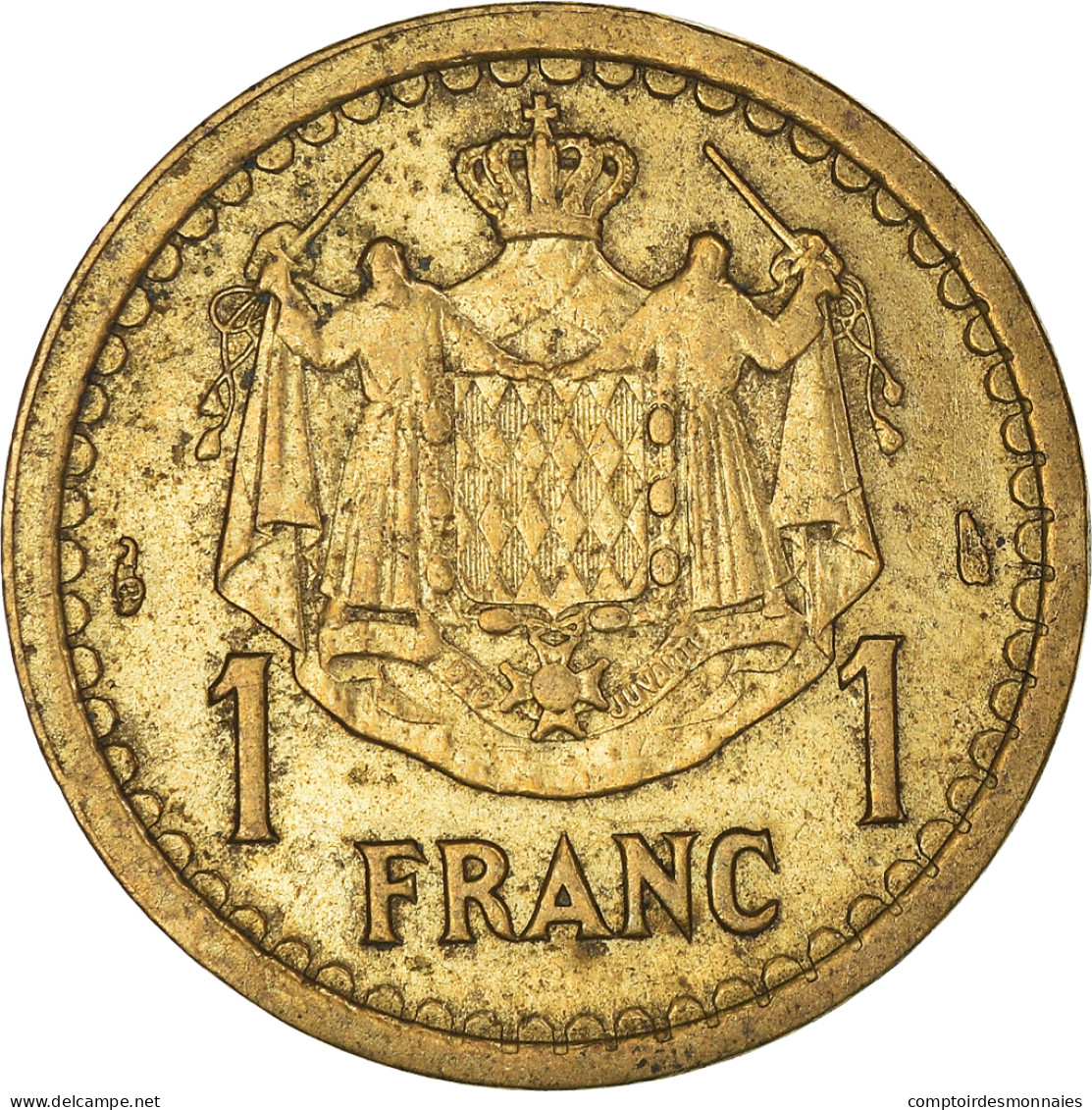 Monnaie, Monaco, Louis II, Franc, 1943, TTB+, Bronze-Aluminium, Gadoury:MC 132 - 1922-1949 Louis II.