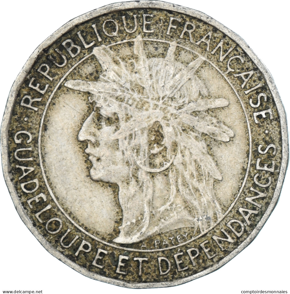 Monnaie, Guadeloupe, 1 Franc, 1921 - Other & Unclassified